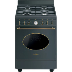 CUISINIÈRE COLONIALE 60CM 4 FOYERS GAZ FOUR MULTIFONCTIONS VAPOR CLEAN 70L CLASSE A ANTHRACITE MAT