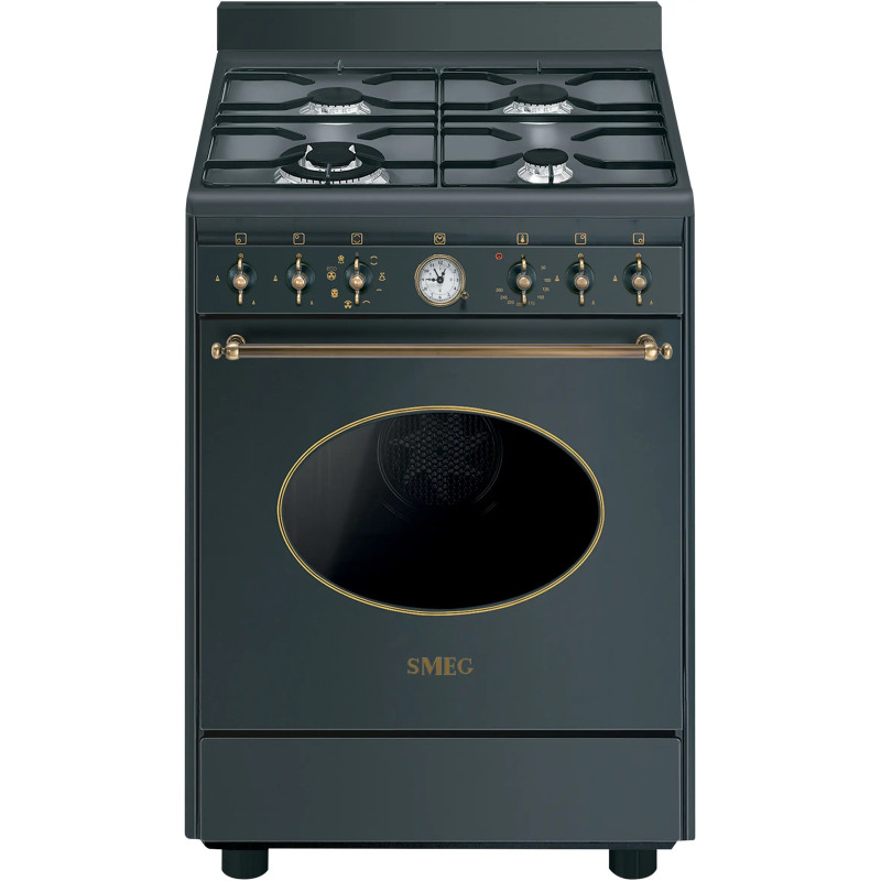 CUISINIÈRE COLONIALE 60CM 4 FOYERS GAZ FOUR MULTIFONCTIONS VAPOR CLEAN 70L CLASSE A ANTHRACITE MAT