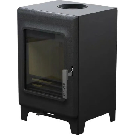 POÊLE À BOIS THÉODORE 4,8KW NOIR CORPS ACIER/PORTE FONTE