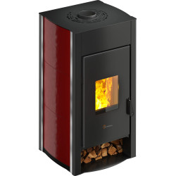 POELE BOIS TERMOVANA SL230000300C2 AURORA 12 MAJOLIQUE ROUGE ETANCHE