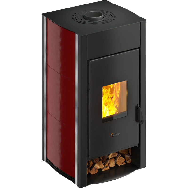 POELE BOIS TERMOVANA SL230000300C2 AURORA 12 MAJOLIQUE ROUGE ETANCHE