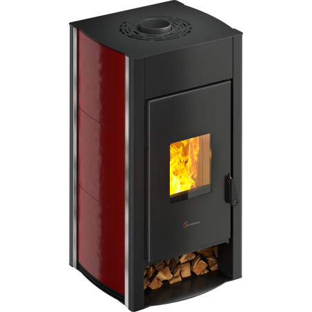 POELE BOIS TERMOVANA SL230000300C2 AURORA 12 MAJOLIQUE ROUGE ETANCHE