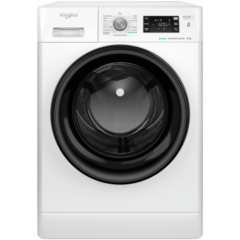 LAVE-LINGE FRONTAL 8KG 1200T CLASSE B BLANC INDUCTION