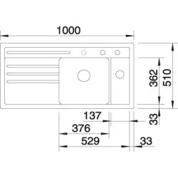 EGOUTTOIR AMOVIBLE SYNTHETIQUE/ACIER INOX 342X430X22MM