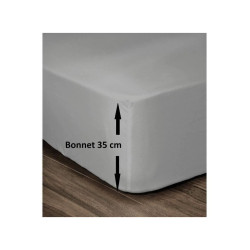 Occasion - LOVELY HOME Drap Housse 100% Coton 180x200cm - Bonnet 35cm - Gris clair