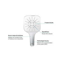 Occasion - GROHE Pommeau de douche Vitalio SmartActive 130 Cube, 3 jets, douchette 130mm, technologie anti brÃ»lure