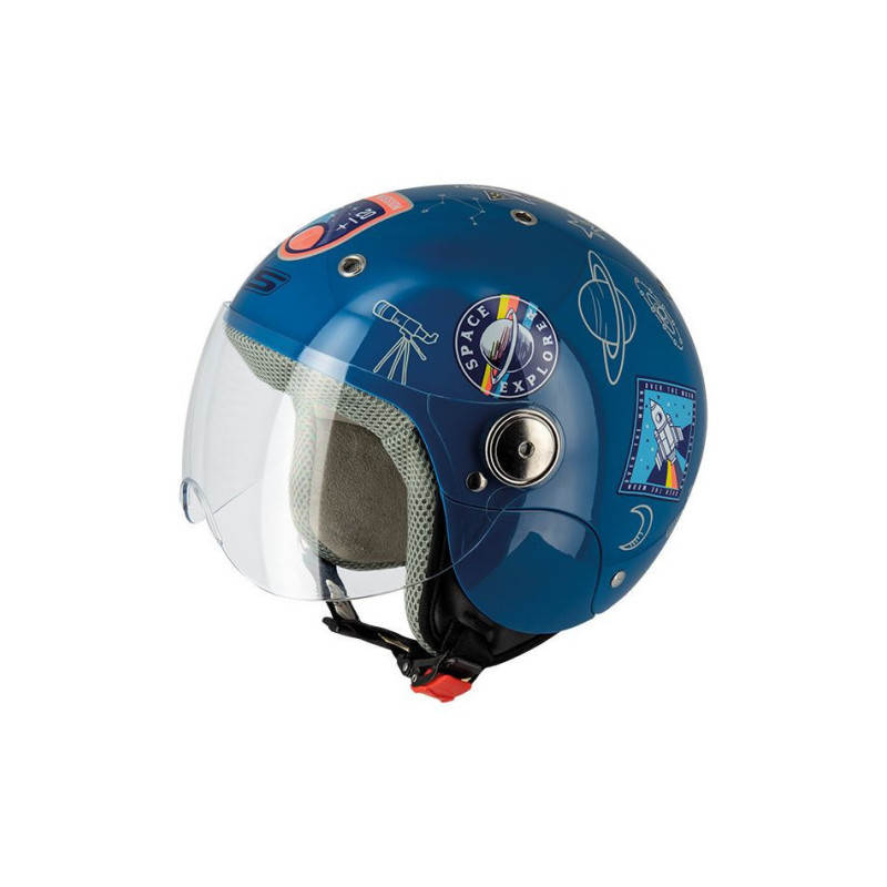 Occasion-Casque Jet Junior S775 SPACE EXPLORER Enfant - Bleu - Taille M