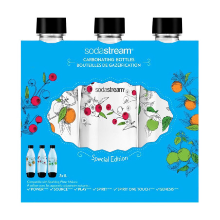 Occasion-SODASTREAM Pack de 3 bouteilles de gazéification grand modele - Motif de bouteilles aléatoires
