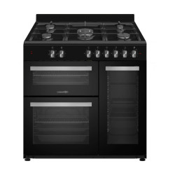Occasion-Piano de cuisson Gaz et électrique vintage - LA GERMANIA - SM903N - 5 feux + 3 fours - L69 - Noir