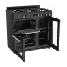 Occasion-Piano de cuisson Gaz et électrique vintage - LA GERMANIA - SM903N - 5 feux + 3 fours - L69 - Noir