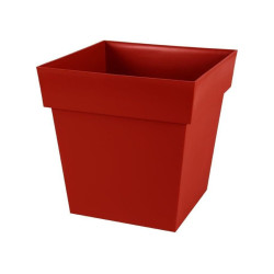 Occasion - EDA Pot de fleur carré Toscane - 39 x 39 x H 39 cm - 38 L - Rouge rubis
