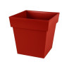 Occasion - EDA Pot de fleur carré Toscane - 39 x 39 x H 39 cm - 38 L - Rouge rubis