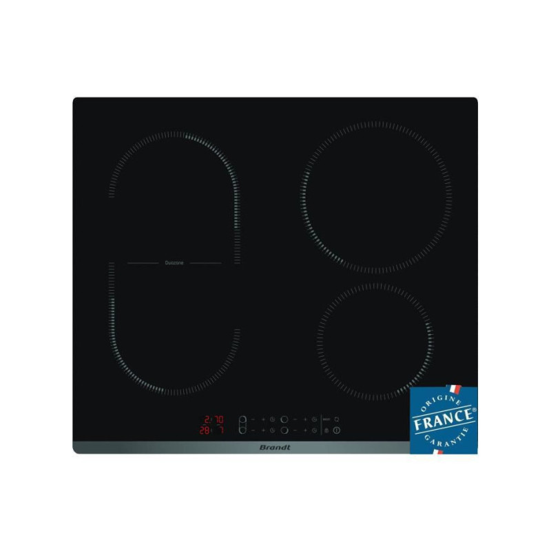 Occasion -Table de cuisson induction - 4 zones - 3600 W - L 58 x P51 cm - Revetement verre - Noir BRANDT BPI6427B -