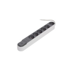 Occasion - CHACON Bloc multiprise parafoudre avec interrupteur 6 prises 16A 1,5m gris
