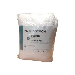 Occasion - Pack linge de lit Microfibre - 1 Couette chaude 140x200 cm + 1 Oreiller 60x60 cm blanc