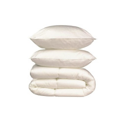 Occasion - Pack linge de lit Microfibre - 1 Couette chaude 220x240 cm + 2 Oreillers 60x60 cm blanc