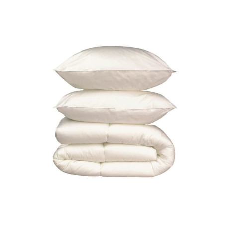 Occasion - Pack linge de lit Microfibre - 1 Couette chaude 220x240 cm + 2 Oreillers 60x60 cm blanc