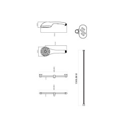 Occasion - ROUSSEAU Barre de douche + douchette sans robinet Heko - Chromé