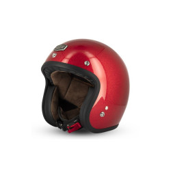 Occasion-Casque Jet Cafe Racer S250 Rouge Pailleté Brillant - Taille XS