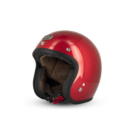 Occasion-Casque Jet Cafe Racer S250 Rouge Pailleté Brillant - Taille XS