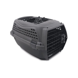Occasion -Caisse de transport pour chat M.PETS ECO GIRO - Cage en plastique - Taille S - Gris