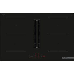 TABLE DE CUISSON ASPIRANTE LARGEUR 80CM 7400W 4 FOYERS 2 ZONES COMBIZONE CLASSE B NOIR