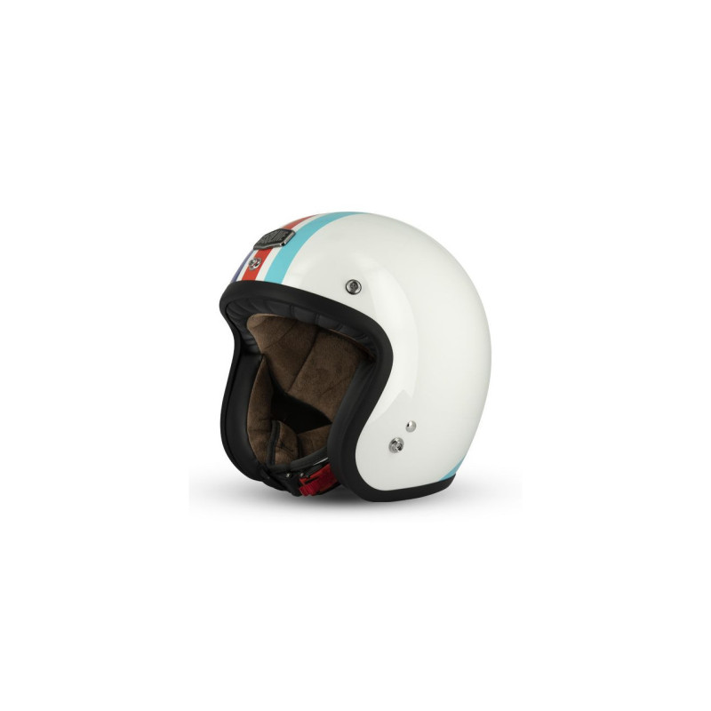 Occasion - Très bon état Casque Jet Cafe Racer S250 Blanc / Bleu / Rouge Brillant - Taille S