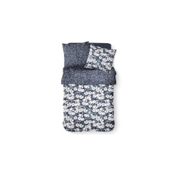 Occasion - Très bon état Parure de lit Mawira - 2 personnes - 260 x 240 cm - 100% coton - Bleu marine Motif Floral - TODAY