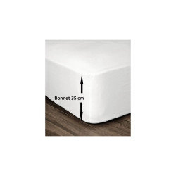 Occasion - Très bon état LOVELY HOME Drap Housse 100% Coton 140x190cm - Bonnet 35cm - Blanc