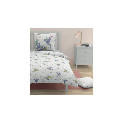 Occasion - Très bon état Parure de couette ROUPILLON Paradise - 2 Pcs - 140 x 200 - 100% Coton - Bleu