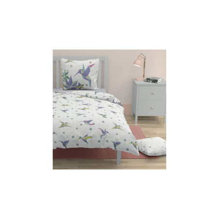 Occasion - Très bon état Parure de couette ROUPILLON Paradise - 2 Pcs - 140 x 200 - 100% Coton - Bleu
