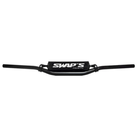 Guidon CROSS Alu - CR LOW Ø28.6mm avec Renfort - Noir Mat