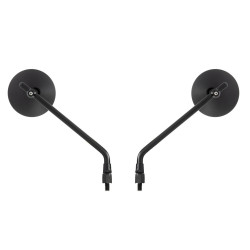 Paire de rétroviseurs ronds universels - M8 - noir