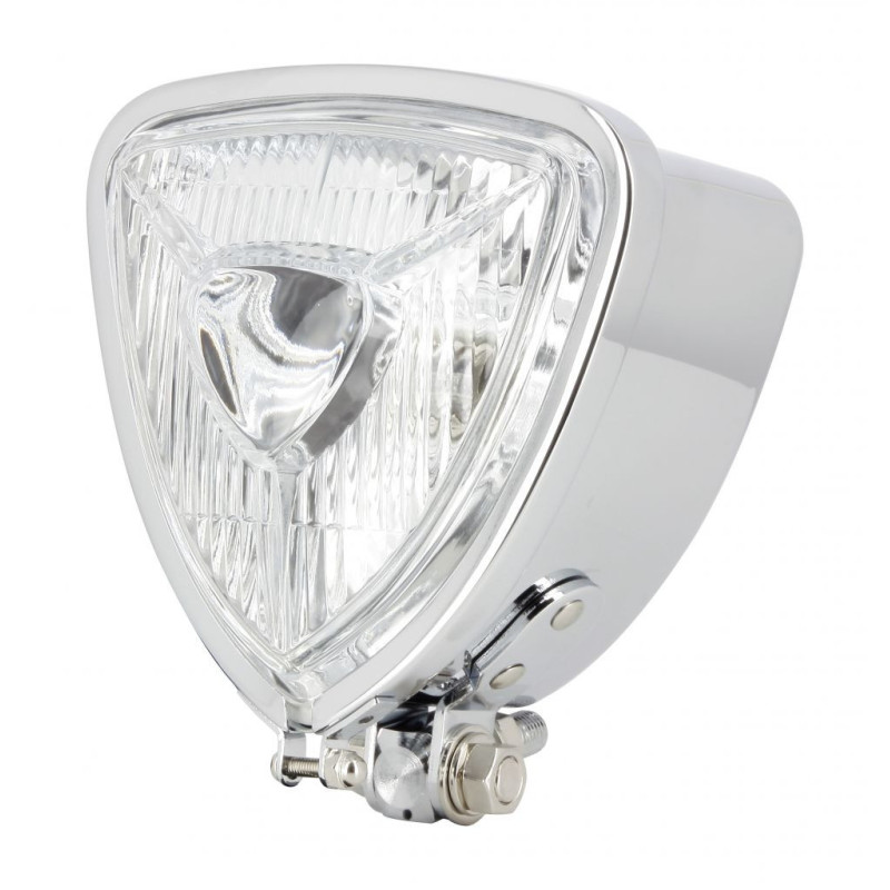Phare Chromé Custom Triangle Fixation centrale custom Optique