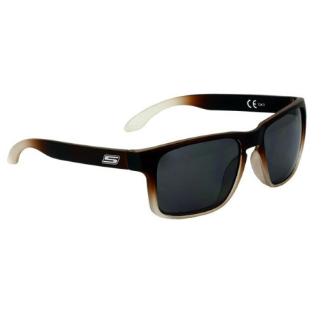 Lunettes De Soleil Marron Mat Nuancé Beige - Verres Fumés Gris Cat. 3 - CE 100% UV Pro