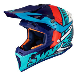 Casque Cross BLUR S818 - Rouge / Bleu Brillant - Taille L
