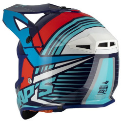 Casque Cross BLUR S818 - Rouge / Bleu Brillant - Taille L