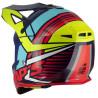 Casque Cross BLUR S818 - Bleu / Jaune flu / Rouge Brillant - Taille L