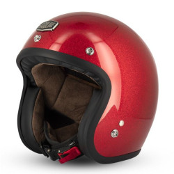 Casque Jet Cafe Racer S250 Rouge Pailleté Brillant - Taille XL