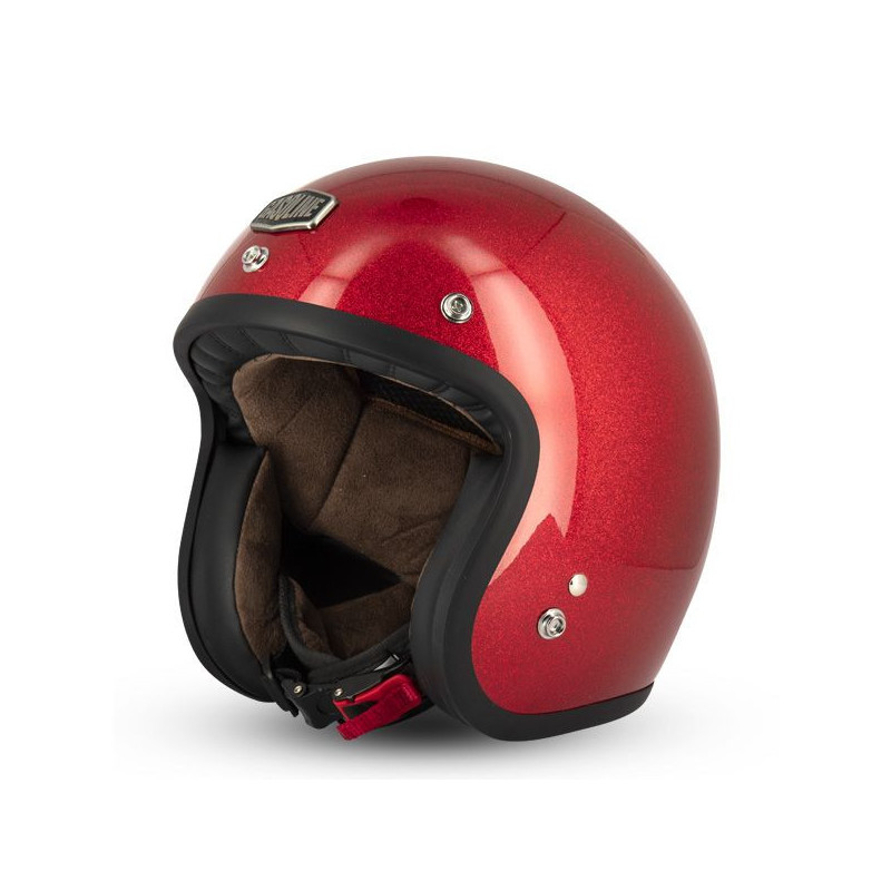Casque Jet Cafe Racer S250 Rouge Pailleté Brillant - Taille XL