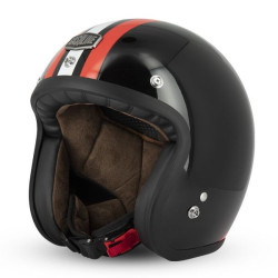 Casque Jet Cafe Racer S250 Noir / Rouge / Blanc Brillant - Taille S