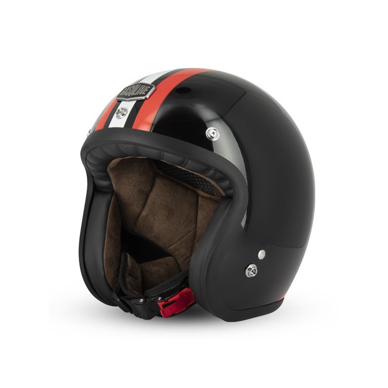 Casque Jet Cafe Racer S250 Noir / Rouge / Blanc Brillant - Taille S