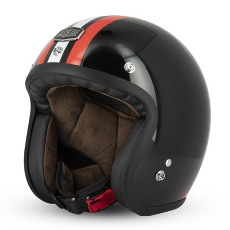 Casque Jet Cafe Racer S250 Noir / Rouge / Blanc Brillant - Taille S