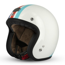 Casque Jet Cafe Racer S250 Blanc / Bleu / Rouge Brillant - Taille XL