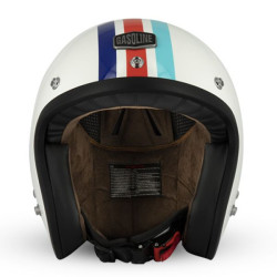 Casque Jet Cafe Racer S250 Blanc / Bleu / Rouge Brillant - Taille XL
