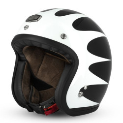 Casque Jet Cafe Racer S250 Noir / Blanc  Brillant - Taille XL