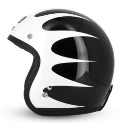 Casque Jet Cafe Racer S250 Noir / Blanc  Brillant - Taille XL
