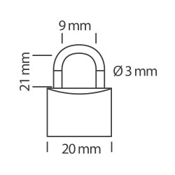 Cadenas à combinaison 3 chiffres - 31mm