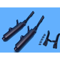 Silencieux Rond ZX10 TOMCAT Ronds Ø100 Noirs Homologués - Vendus par Paire