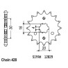 Pignon Kmx 125 1986-1998 - Ar 125 1982-1993 - 428 - 13 Dents - Similaire JTF417